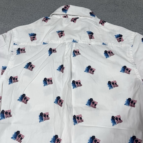 Free Planet USA Stars And Stripes Flag America Button Up Cotton Shirt Small NWT - Picture 8 of 9
